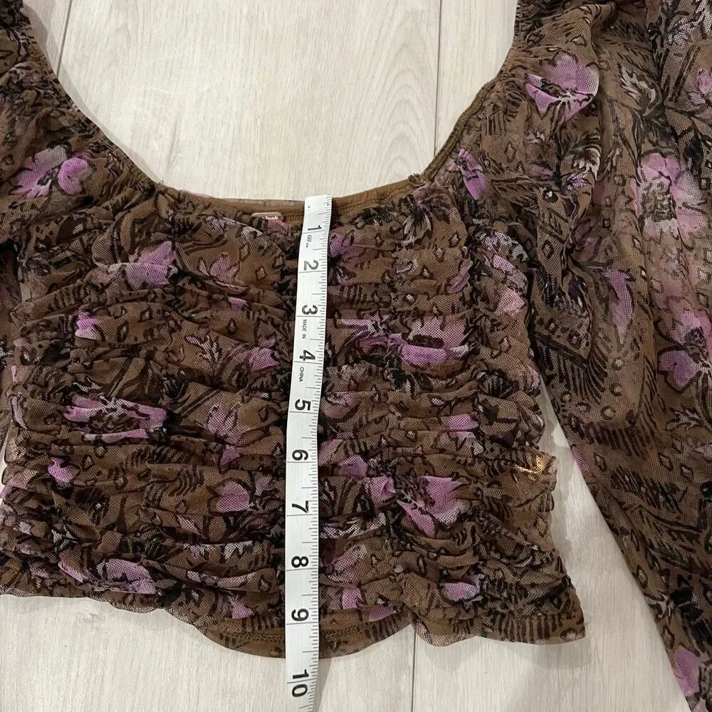 FREE PEOPLE Lilia Crop Top In Olive Combo size s